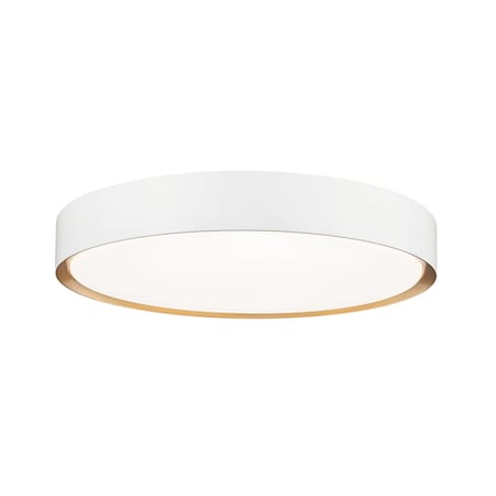 Z-Lite Kawan 1 Light Flush Mount, 20in. W x 5.25in. L, Matte White and Modern Gold 1014F20-MW-MGLD-LED